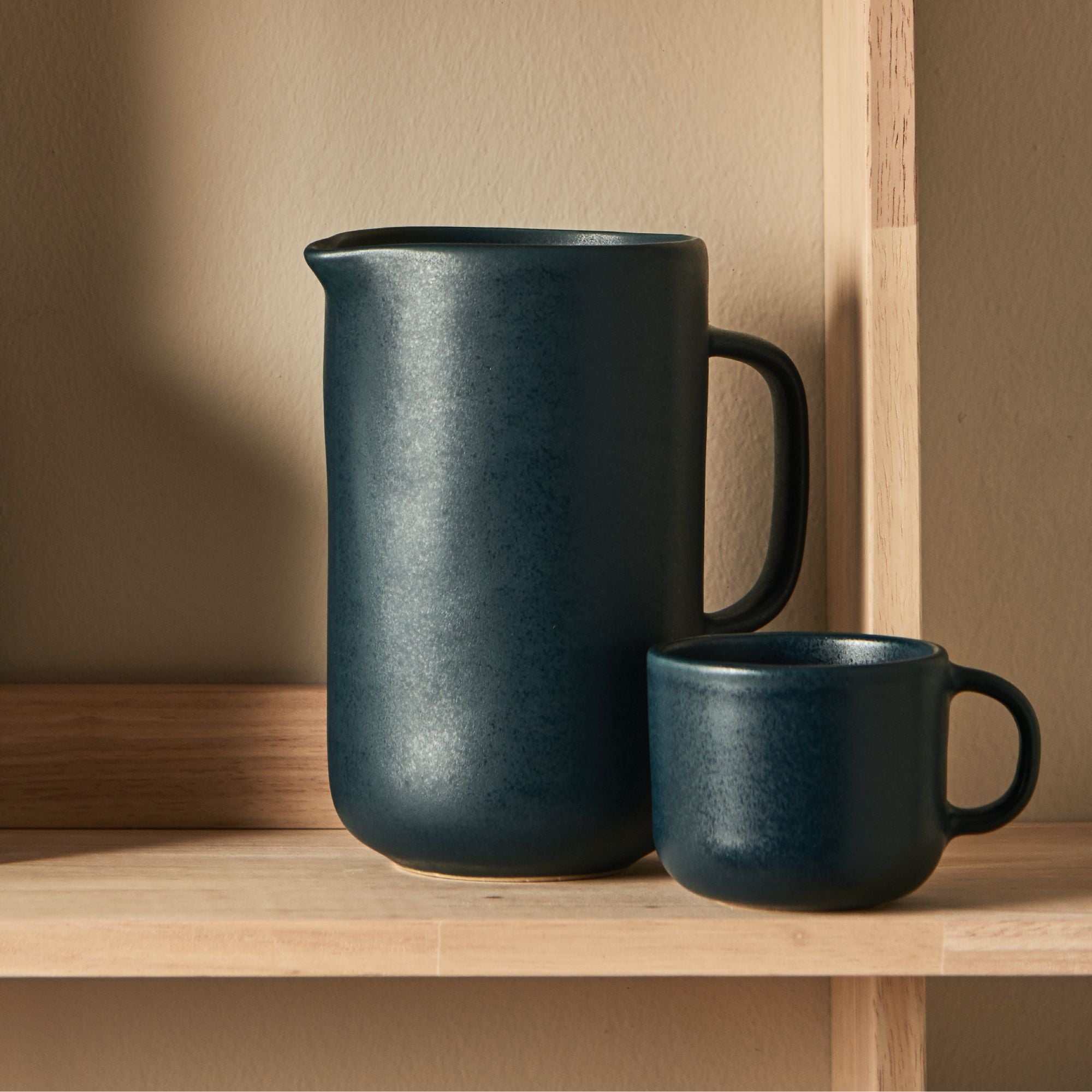 Stoneware Pitcher Dark Blue